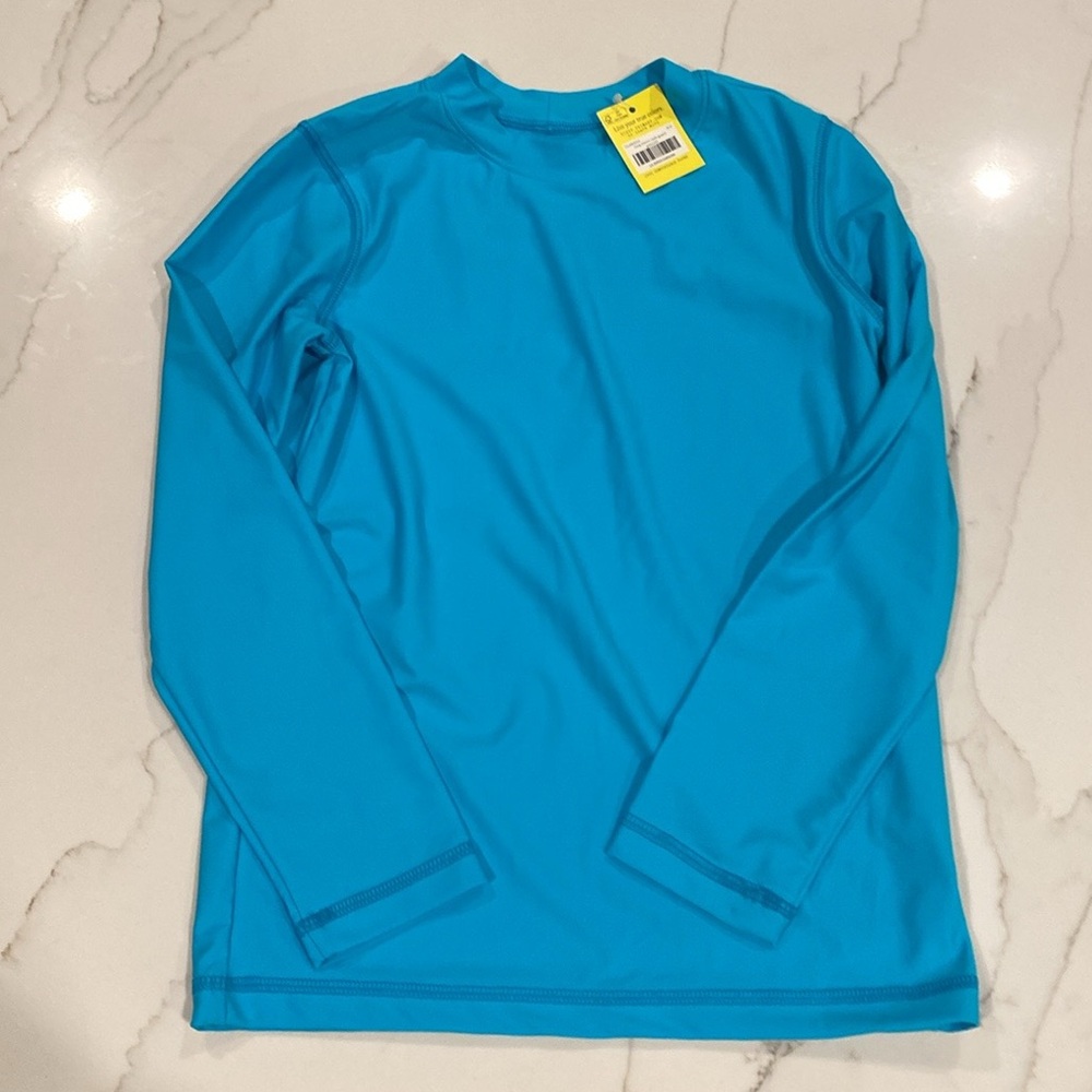 NWT Primary long sleeve rash guard 8-9 Peacock